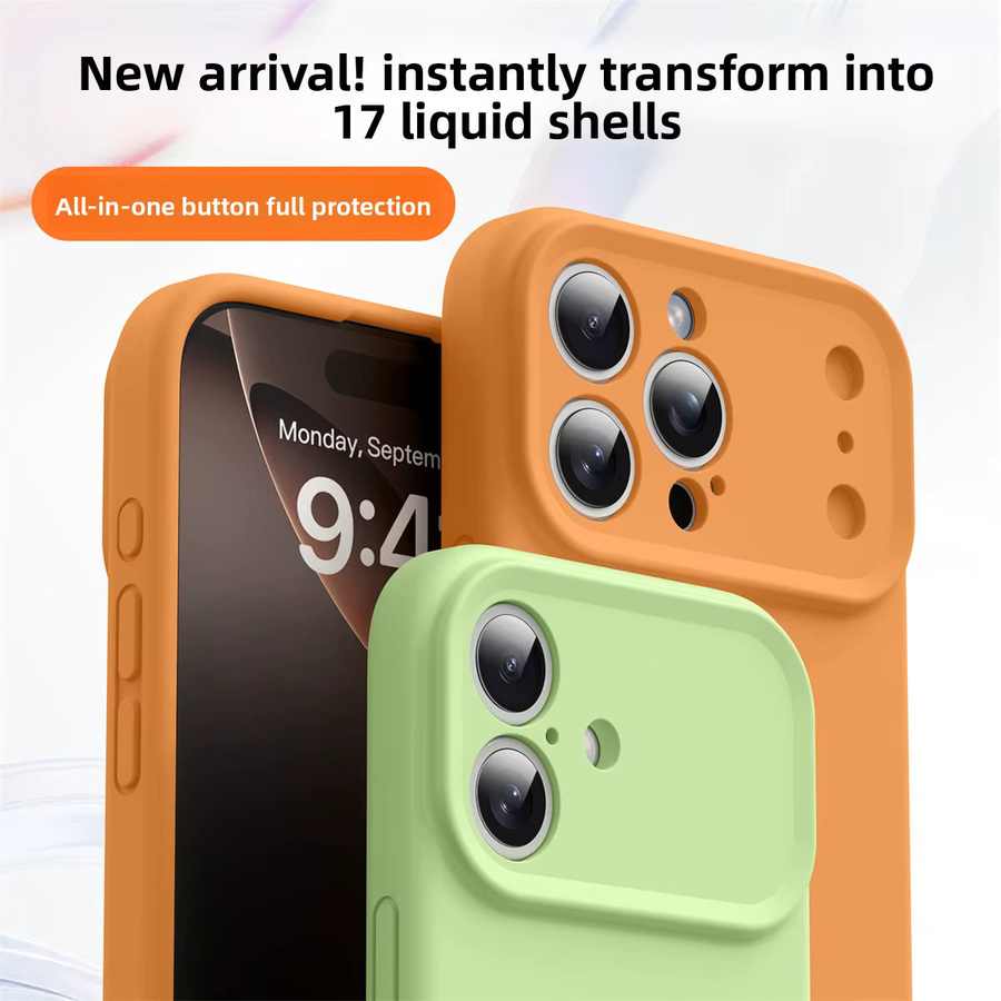 Stoßfeste Silikon-Handyhülle für Apple iPhone 17 Pro Max, iPhone 16, iPhone 15 und iPhone 14 Pro in Schwarz oder Orange - Bild 2