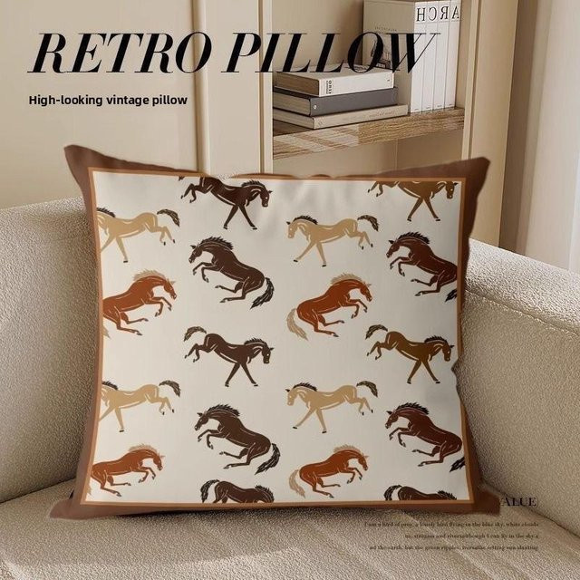 JMG Clothing Retro Kissenbezug Beige, Quadratisch, Breite: 60 cm, Höhe: 60 cm - Bild 1