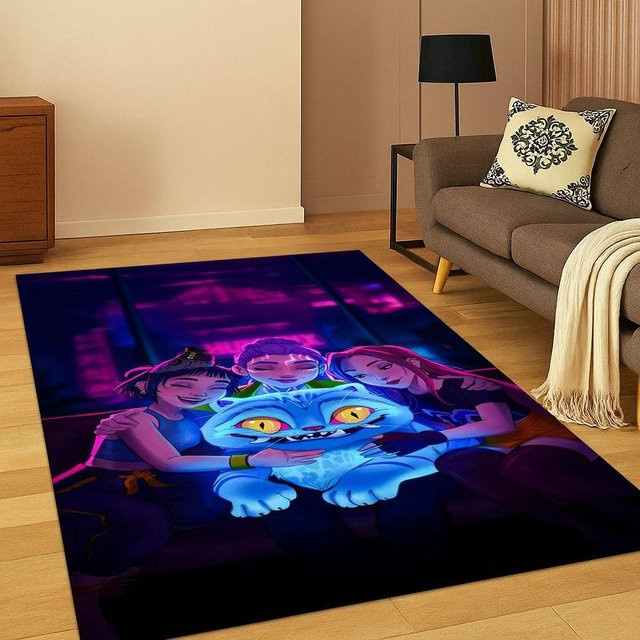 Rutschfester 3D Dämonenjäger Kpop Musik Teppich für Wohnzimmer und Schlafzimmer, Mehrfarbig, B/H: 60 x 40 cm - Bild 1