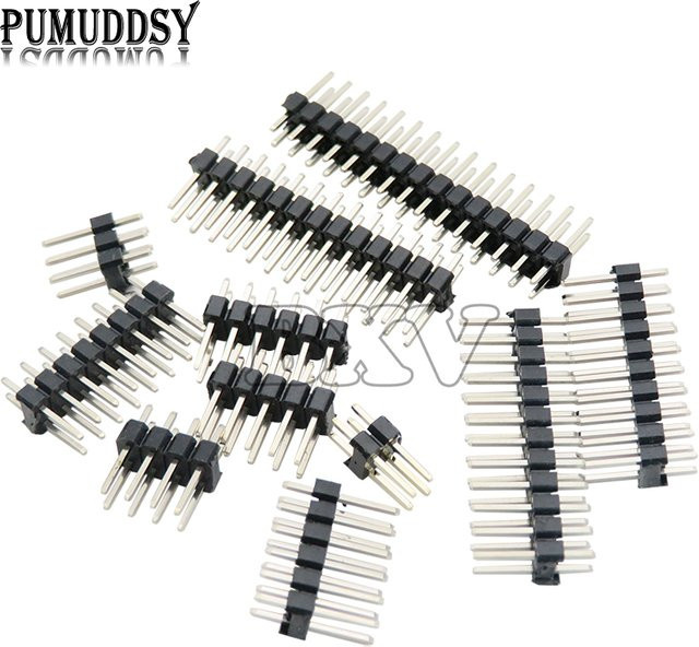 PUMUDDSY Zweireihiger Pin Header Stecker 2,54mm abtrennbar Schwarz für Arduino - Bild 1