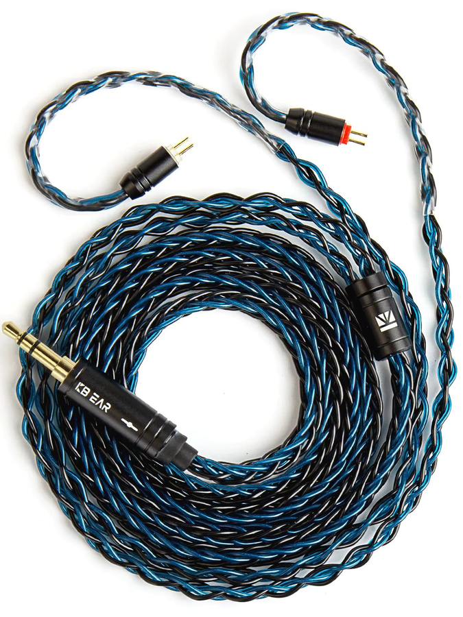 KBEAR ST12 Max Kopfhörerkabel mit 8 Kern OFC versilbertem Leiter, 1,5 m Länge, Farbe Schwarz, Anschluss 2PIN/QDC/MMCX für KBEAR KZ ZS12 PROX Headset - Bild 2