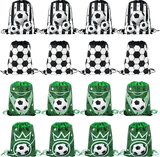 Fußball Kordelzug Geschenkbeutel aus Vlies für Kinder und Sport-Partys in Mehrfarbig - Bild 1