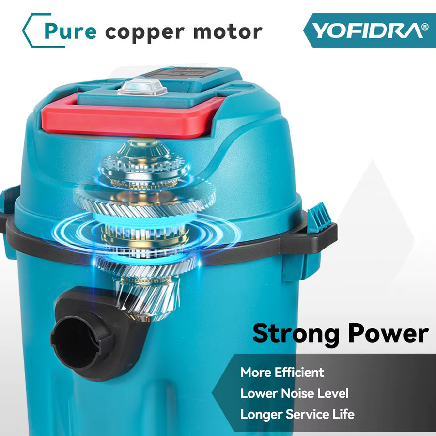 YOFIDRA 3in1 Elektrischer Nass- und Trockensauger Kabelloser Heim- und Autoreiniger in Türkis mit 10l Tank und 35kPa Saugkraft für Makita Akku - Bild 3