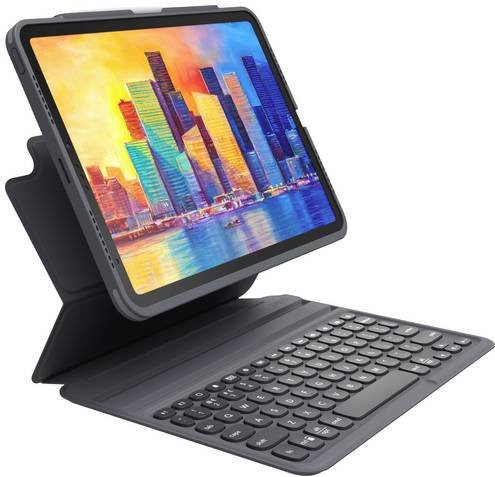 ZAGG ProKeys Bluetooth-Tastatur mit Foliohülle für Apple iPad Air 10.9 Zoll (4. und 5. Generation), hintergrundbeleuchtet, QWERTZ Deutsch, Schwarz/Grau - Bild 1