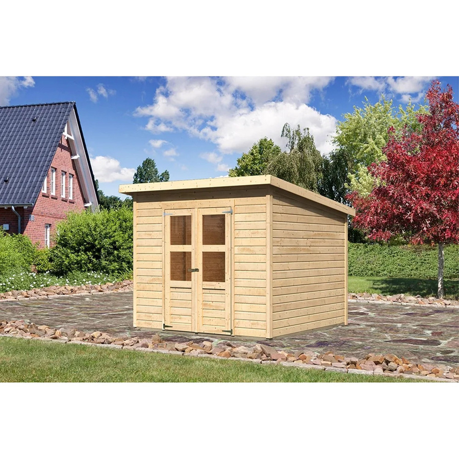 Karibu Holz-Gartenhaus Vellinge in Natur Unbehandelt mit modernem Design - Bild 2