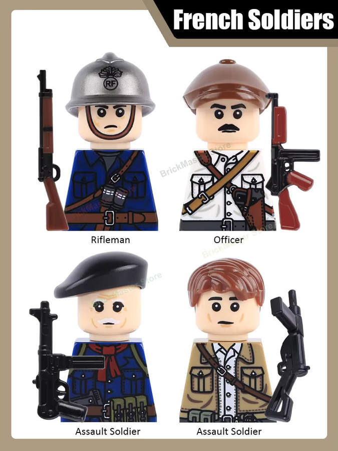 BRICKPANDA Militär Armee Französischer Gewehrschütze Offizier Sturmtruppen Figur, Soldaten, Einzelfigur - Bild 4