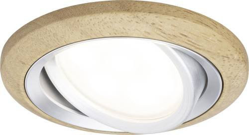 Paulmann Lanati 92240 LED-Einbauleuchte aus Aluminium und Holz in Weiß, 6W, Warmweiß, rund und verstellbar - Bild 1