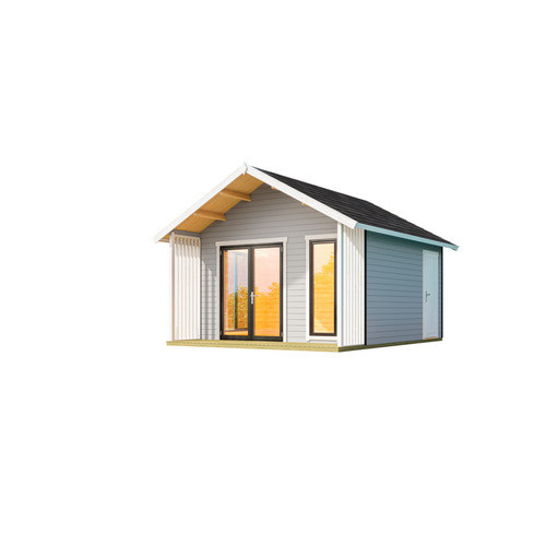 Lasita Blockbohlenhaus Murano Gartenhaus mit Satteldach in Grau, B/H/T: 448,5 x 330,6 x 520 cm - Bild 3