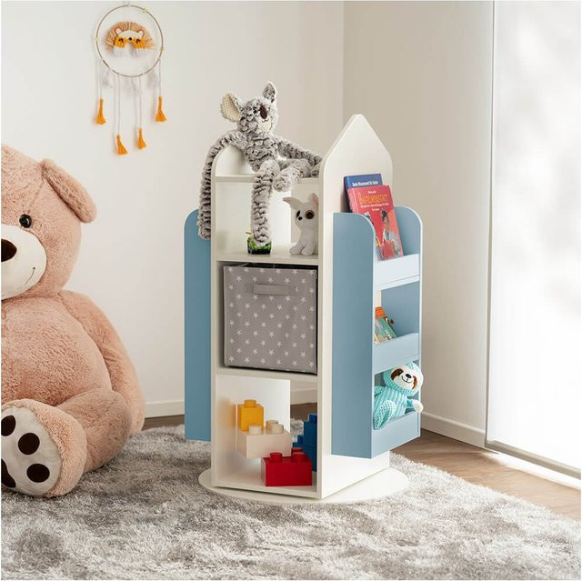 HOME DELUXE Kinderregal JUNA drehbar Blau B/T/H: 60 x 60 x 129 cm - Bild 1