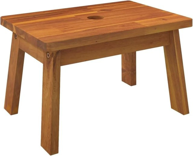 vidaXL Tritthocker aus Massivholz Akazie in Braun, B/T/H: 38 x 26 x 22 cm - Bild 1