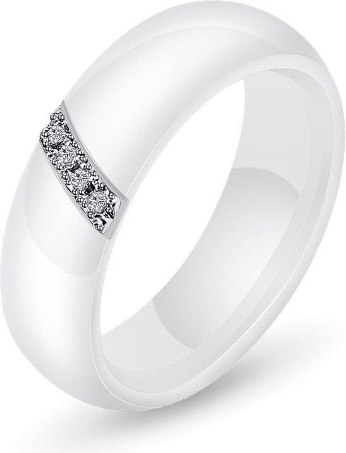 the BAY Keramikring, 6 mm, Zirkonia-Einlage, weiß, Damen, Größe 6 - Bild 1