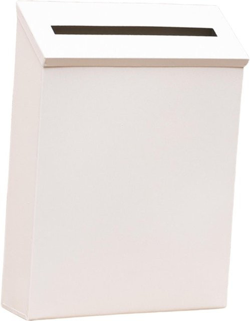 Wandmontierter Briefkasten aus Metall von Toool-Home in Weiß mit integriertem Zeitungsständer für Außenbereich und Haustür - Bild 1