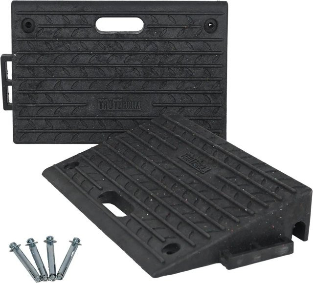 TRUTZHOLM Bordsteinrampe 2er Set aus Gummi in Schwarz, B/T/H: 50 x 32 x 10 cm, Tragkraft je 2t - Bild 1