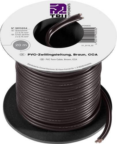 TRU Components Lautsprecherlitze 2 x 0,75mm² Schwarz 20m - Bild 1