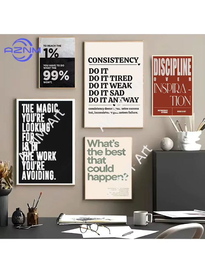 KAYOU Minimalistisches Motivationsposter als Leinwanddruck mit Typografie in Weiß - Bild 4