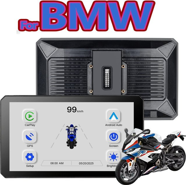 IMIAOYU B7 Carplay Motorrad-Navigator mit 7 Zoll Display für BMW XR M1000 R1200GS R1250GS S1000XR R1300GS, Android Auto und GPS, Schwarz - Bild 1