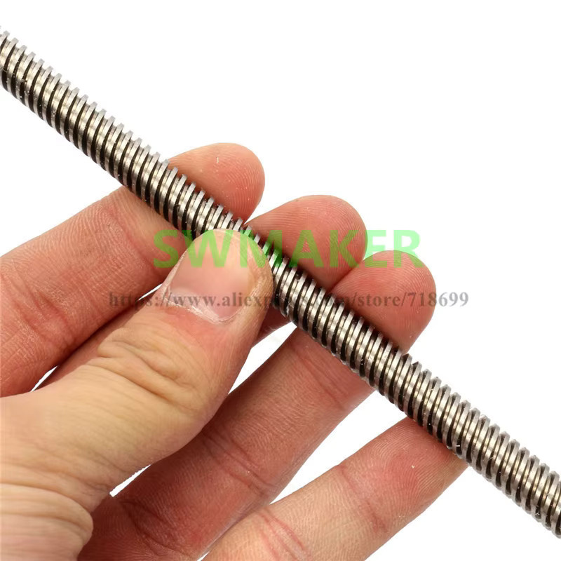SEEJIE 2er Set TR8 Bleischrauben mit 8mm Durchmesser und 300mm Länge inklusive POM-Muttern in Silber für 3D-Drucker - Bild 3