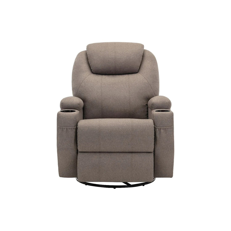Vente-unique Massagesessel Silvano in Taupe mit Stoffbezug und Armlehnen, Breite: 82 cm - Bild 2
