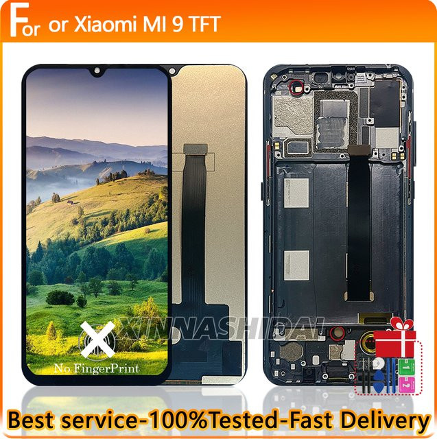 Xiaomi Mi 9 LCD-Display Touchscreen-Digitizer-Baugruppe mit Rahmen in Schwarz für M1903F2G Bildschirmersatz - Bild 1