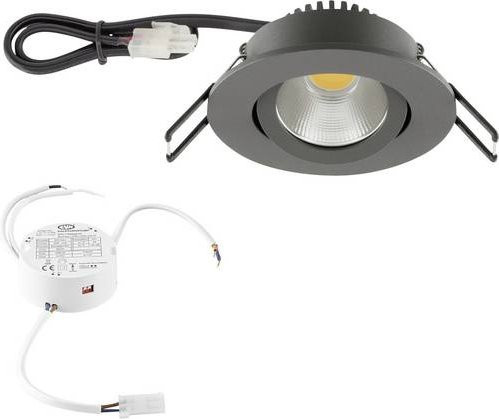 EVN PC20D91602 LED-Einbauleuchte in Anthrazit, dimmbar, rund - Bild 1