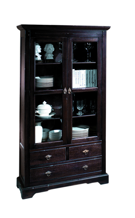 SIT-Möbel Vitrine SAMBA 09804-30 in Braun mit Glastüren und Regalen, B/T/H: 98,0 x 44,0 x 183,5 cm - Bild 1