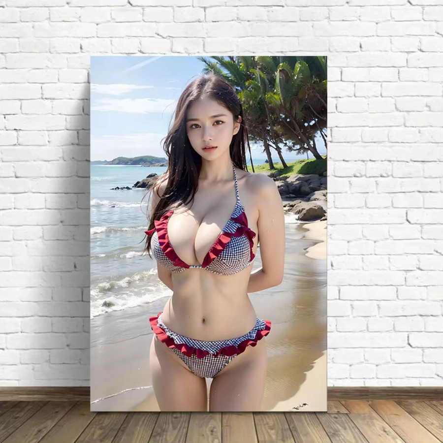 Modernes Leinwandposter von HELLOYOUNG mit Strandmotiv in Multicolour, ungerahmter Leinwanddruck im Querformat, Breite: 30,0 cm, Höhe: 20,0 cm - Bild 2