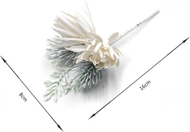 NATAWA Künstliche Kiefernblumen in Weiß aus Plastikseide für Tischdekoration, Höhe: 16 cm, Breite: 8 cm - Bild 1