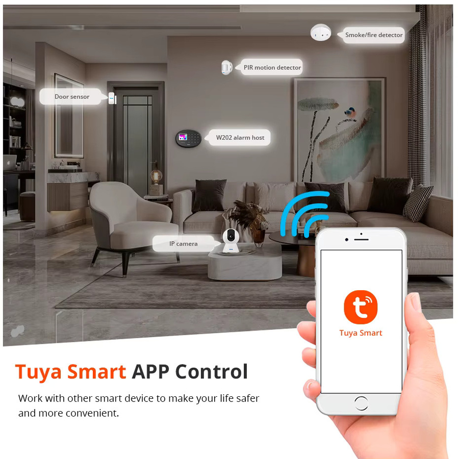 KERUI W202 Smart Alarm System mit WiFi und GSM Überwachungskamera, Tuya Smart App Steuerung und Bewegungsmelder zur Einbruchsicherung - Bild 4