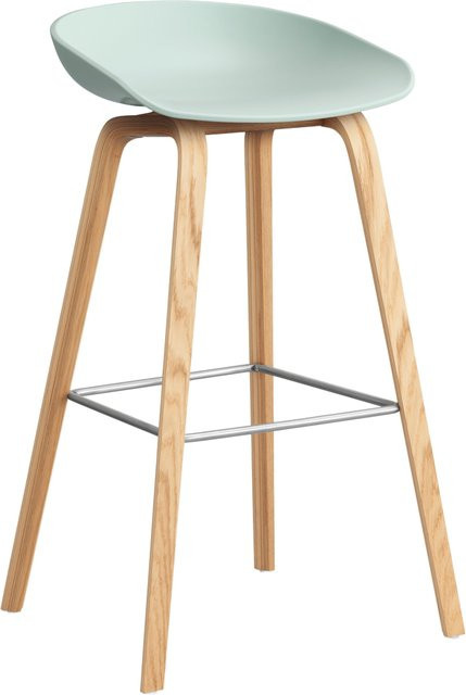 HAY About A Stool AAS 32 Hocker in Grün mit Eichenholz oder Walnussholz und Polypropylen - Bild 1