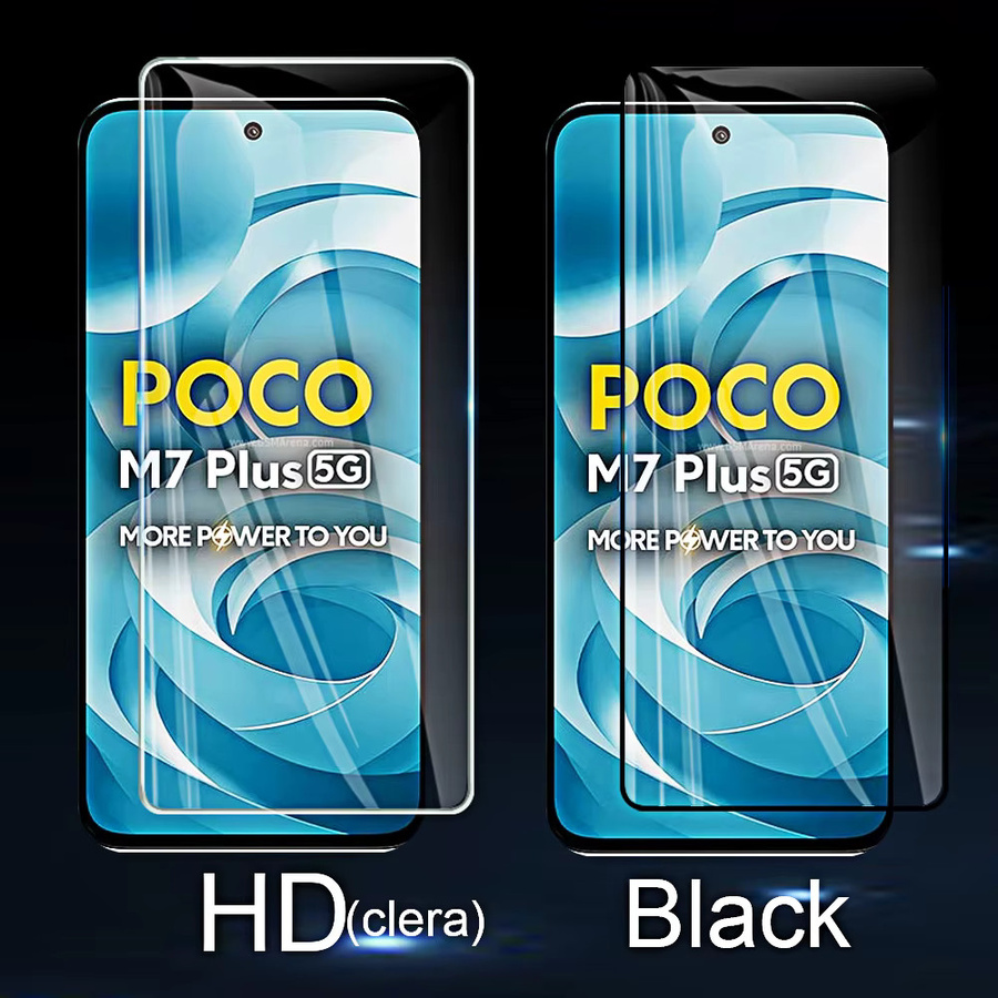 4 Stück Displayschutzfolien aus gehärtetem Glas für Xiaomi Poco M7 Plus 5G, transparente Vollabdeckung - Bild 2