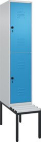 C+P Doppelstock-Spind Classic PLUS Sitzbank mit 1 Abteil und Sicherheits-Drehriegel, Kunststoff und Stahl, B/T/H: 212,0 x 40,0 x 81,5 cm - Bild 1