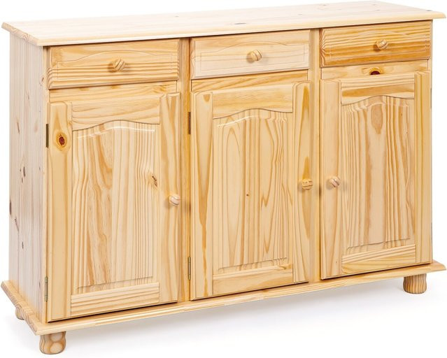 Inter Link Kommode Abaco aus Kiefernholz im Landhausstil mit 3 Türen und Schubladen, B/H/T: 130 x 87 x 43 cm - Bild 1