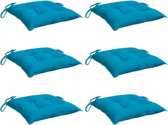 6er Set vidaXL Stuhlkissen aus Oxford-Gewebe in Hellblau, B/T/H: 40 x 40 x 7 cm - Bild 1