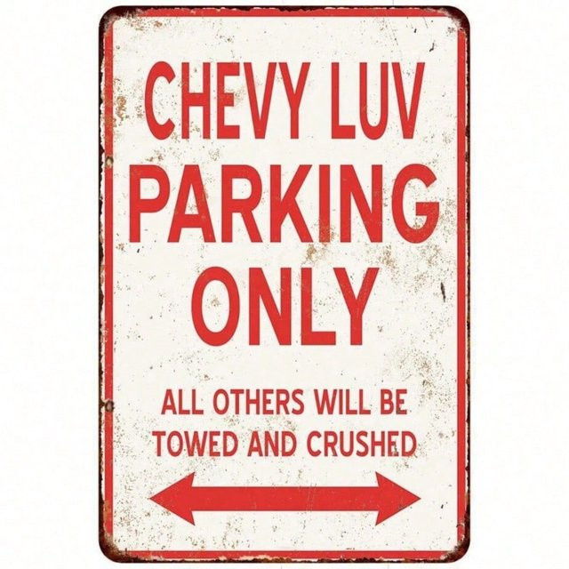 CIFBUY Vintage Chevy Luv Parkverbotsschild Retro-Wanddekoration aus Metall, Breite: 30,48 cm, Höhe: 45,72 cm - Bild 1