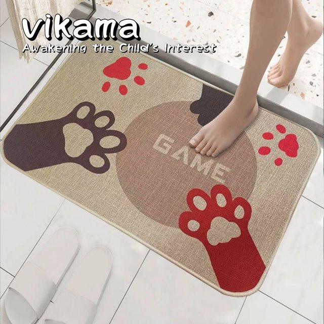 VIKAMA Soft Mat Anti-Rutsch-Teppich mit Tiermotiv, Schmutzabweisend, Multicolour, B/T: 60 x 40 cm - Bild 1