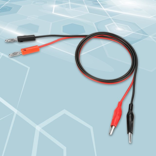 Aramox Bananenstecker-Kabel mit Bananen-Clips in Rot für einstellbare geregelte Stromversorgungen, 30 V, 5 A - Bild 1