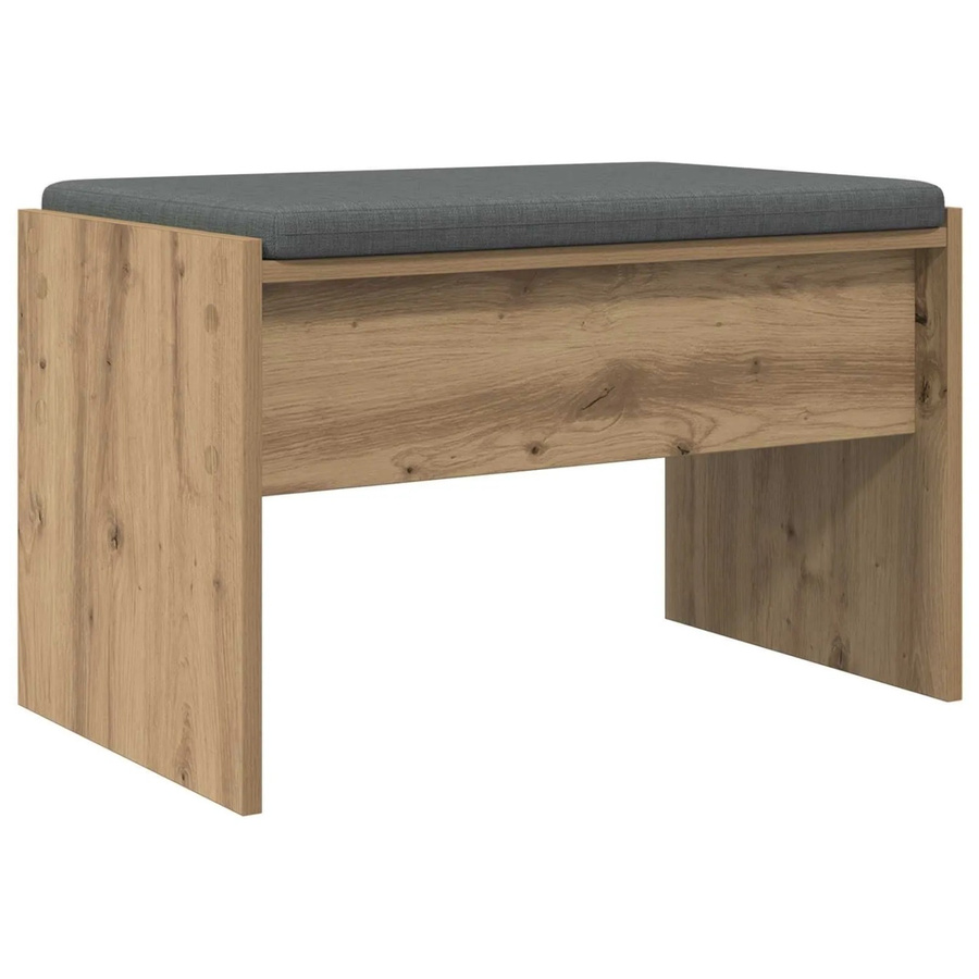 vidaXL Flurbank mit Kissen in Artisan-Eiche, Farbe Braun, B/T/H: 63 x 38 x 40 cm - Bild 2