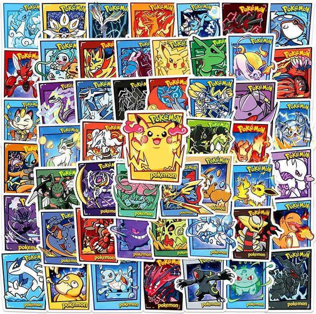 TAKARA TOMY Pokémon Anime Cartoon Aufkleber, Pikachu, Bunt / Mehrfarbig - Bild 1