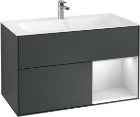 V&B Waschtischunterschrank Finion in Mattblau, B/T/H: 59,1 x 49,8 x 49,8 cm - Bild 1
