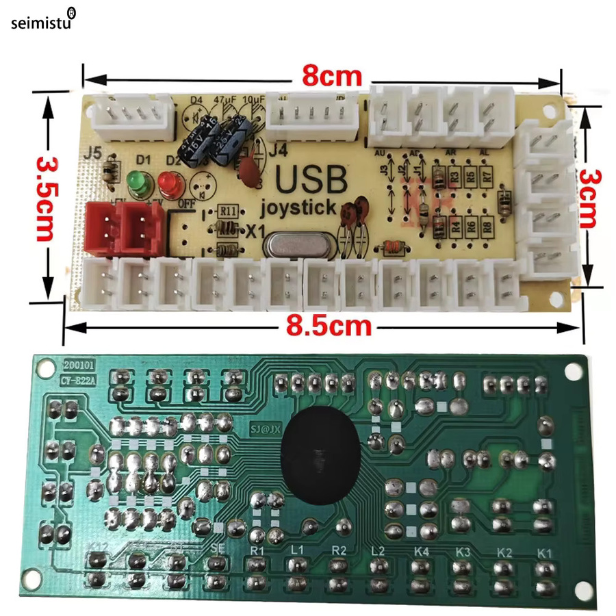 Seimistu Arcade USB Encoder Null Verzögerung für PC, PS3 und Raspberry Pi, kompatibel mit 5PIN und 2,8 mm Tasten, Multicolor - Bild 5