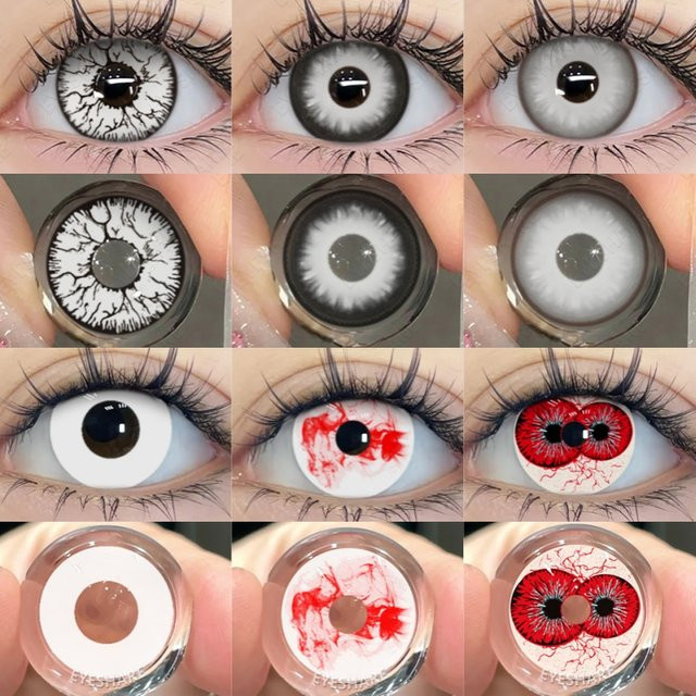 EYESHARE Little Devil Cosplay Farbkontaktlinsen, Rein-Weiss - Bild 1
