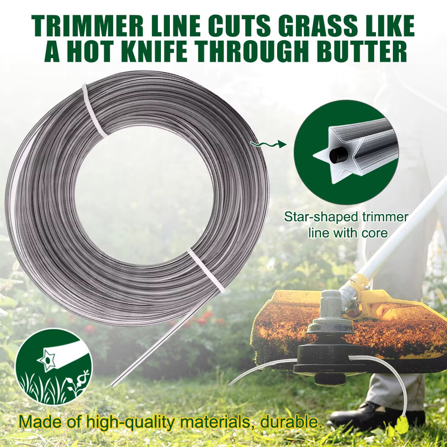 CMCP Pentagramm Nylon Mähfaden Trimmerseil für Freischneider, 2-4 mm Durchmesser, 15 m Länge - Bild 2