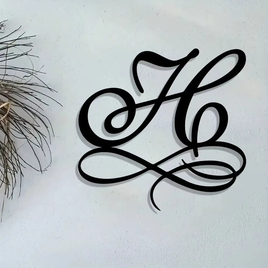 CIFBUY Wandkunst Eisen-Buchstabe H in Schwarz als rustikales Metallschild für Außenbereich und Dekoration - Bild 3