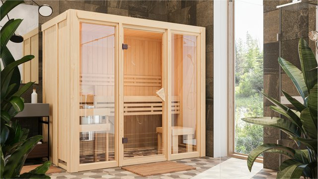 KARIBU Shorty Bio-Ofen mit externer Steuerung 3,6 kW B/H/T: 198 x 122 x 155 cm - Bild 1
