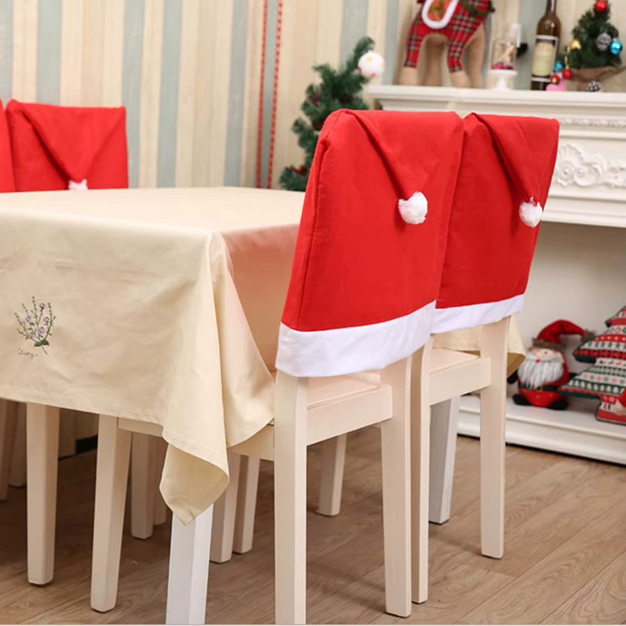 APWIKOGER Weihnachtsmann Hut Stuhlbezug als Weihnachtsdekoration für dein Zuhause - Bild 4