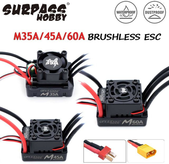 Surpass Hobby Wasserdichter RC ESC M35A/45A/60A Bürstenloser Geschwindigkeitsregler, 2-3S - Bild 1