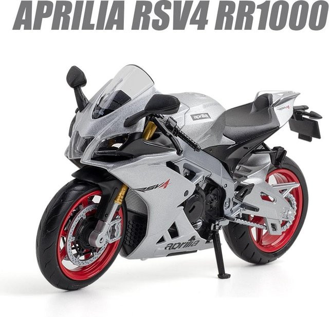 Linyi toy car Aprilia Rsv4 Rr1000 Spielzeugmotorrad, Miniaturmodell, 1:12, Metall, Grau, ab 14 Jahren - Bild 1