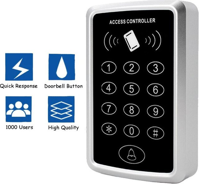 RFID-Zutrittskontrollsystem mit 125kHz Kartenleser und Tastatur zur Steuerung von Türschlossöffnern - Bild 1