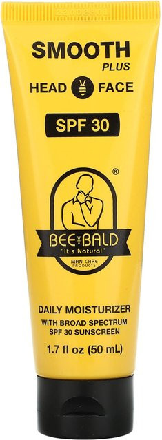 Bee Bald Smooth Plus Feuchtigkeitscreme für Kopf und Gesicht, LSF 30, 50 ml, Herren - Bild 1