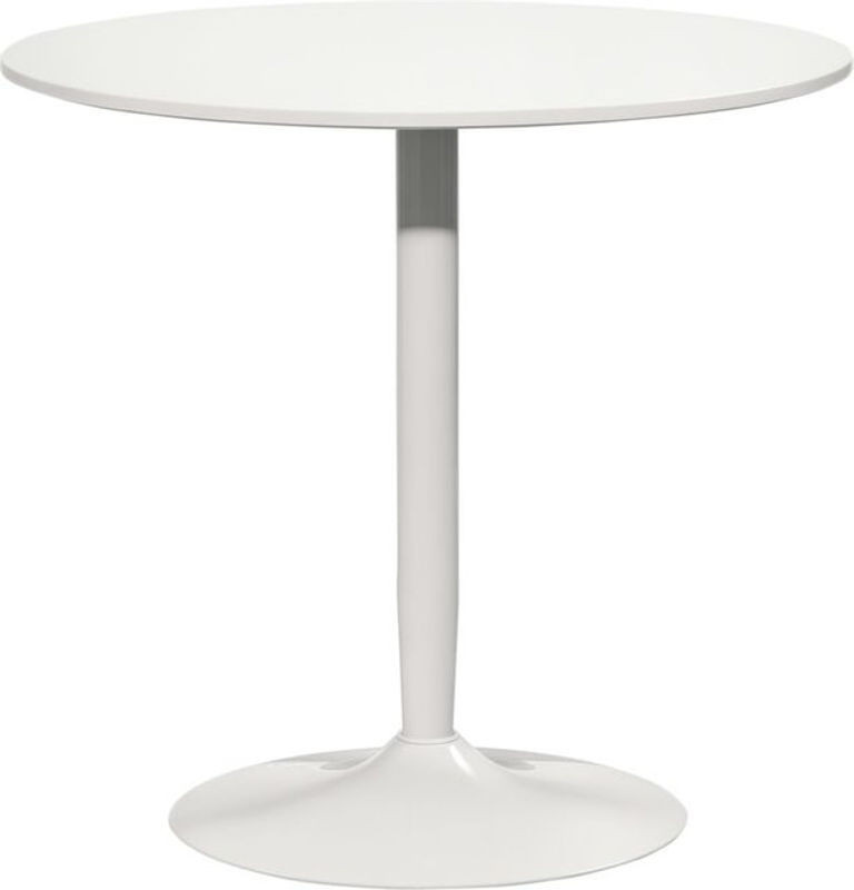 Homcom Runder Esstisch in Weiß mit modernem Stahlbein für 2 Personen, Durchmesser: 80 cm, Höhe: 75 cm - Bild 1